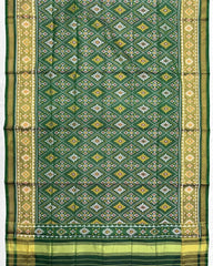 Green Panchanda Patola Dupatta - SindhoiPatolaArt