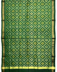 Green Panchanda Patola Dupatta - SindhoiPatolaArt