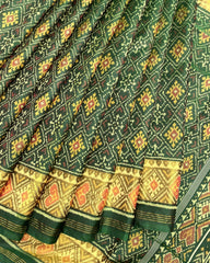 Green Panchanda Patola Saree - SindhoiPatolaArt