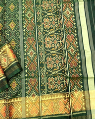 Green Panchanda Patola Saree - SindhoiPatolaArt