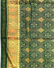 Green Panchanda Patola Saree - SindhoiPatolaArt