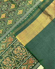 Green Panchanda Patola Saree - SindhoiPatolaArt
