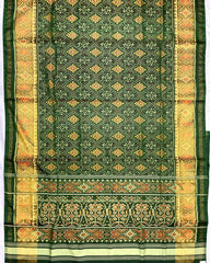 Green Panchanda Patola Saree - SindhoiPatolaArt