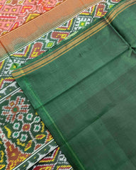 Green & Peach Manekchowk Designer Patola Saree - SindhoiPatolaArt