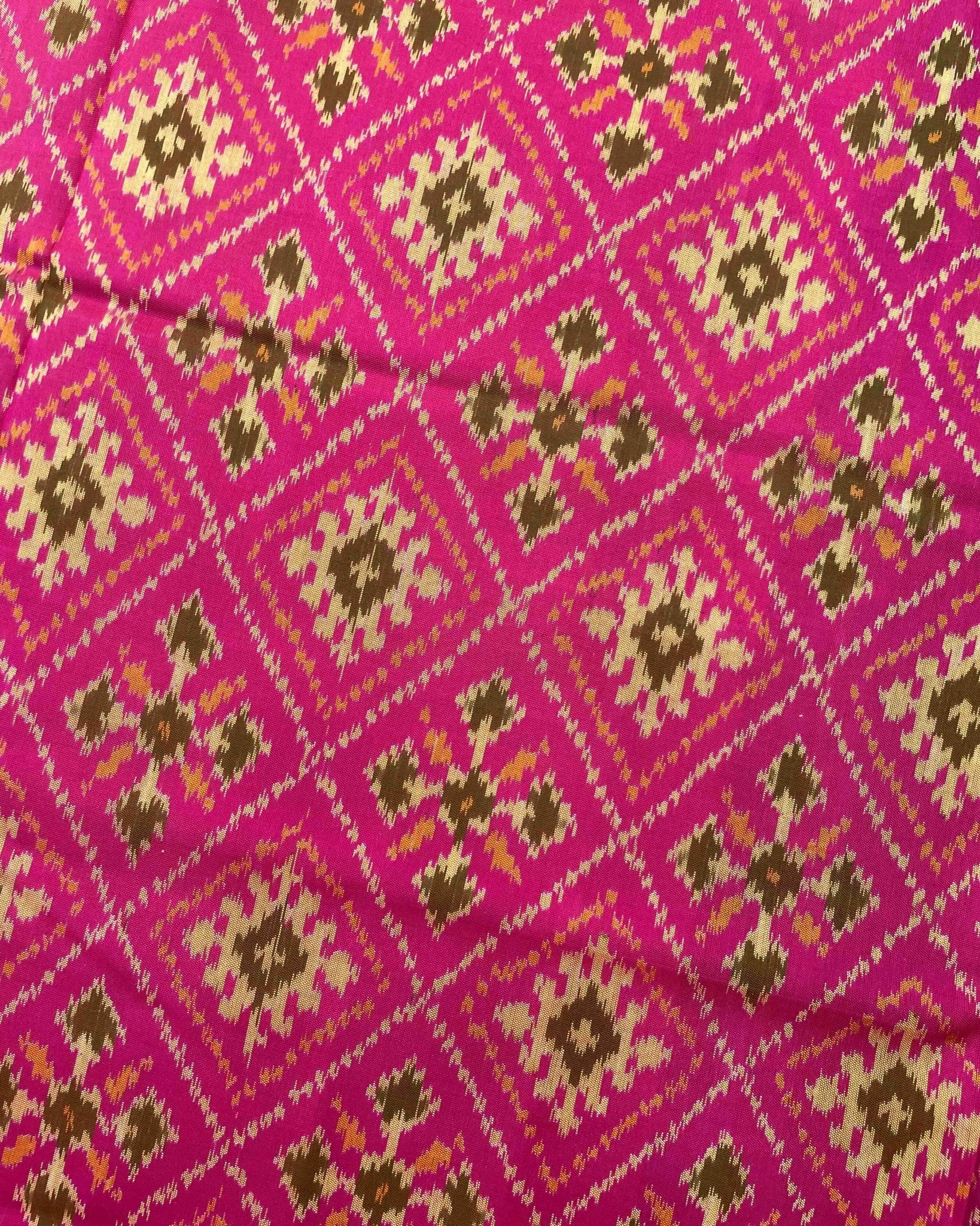 Green & Pink Panchanda Patola Saree - SindhoiPatolaArt