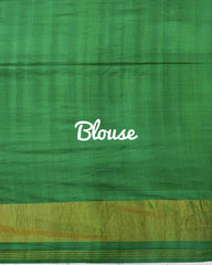 Green & Red Bandhani Patola Saree - SindhoiPatolaArt