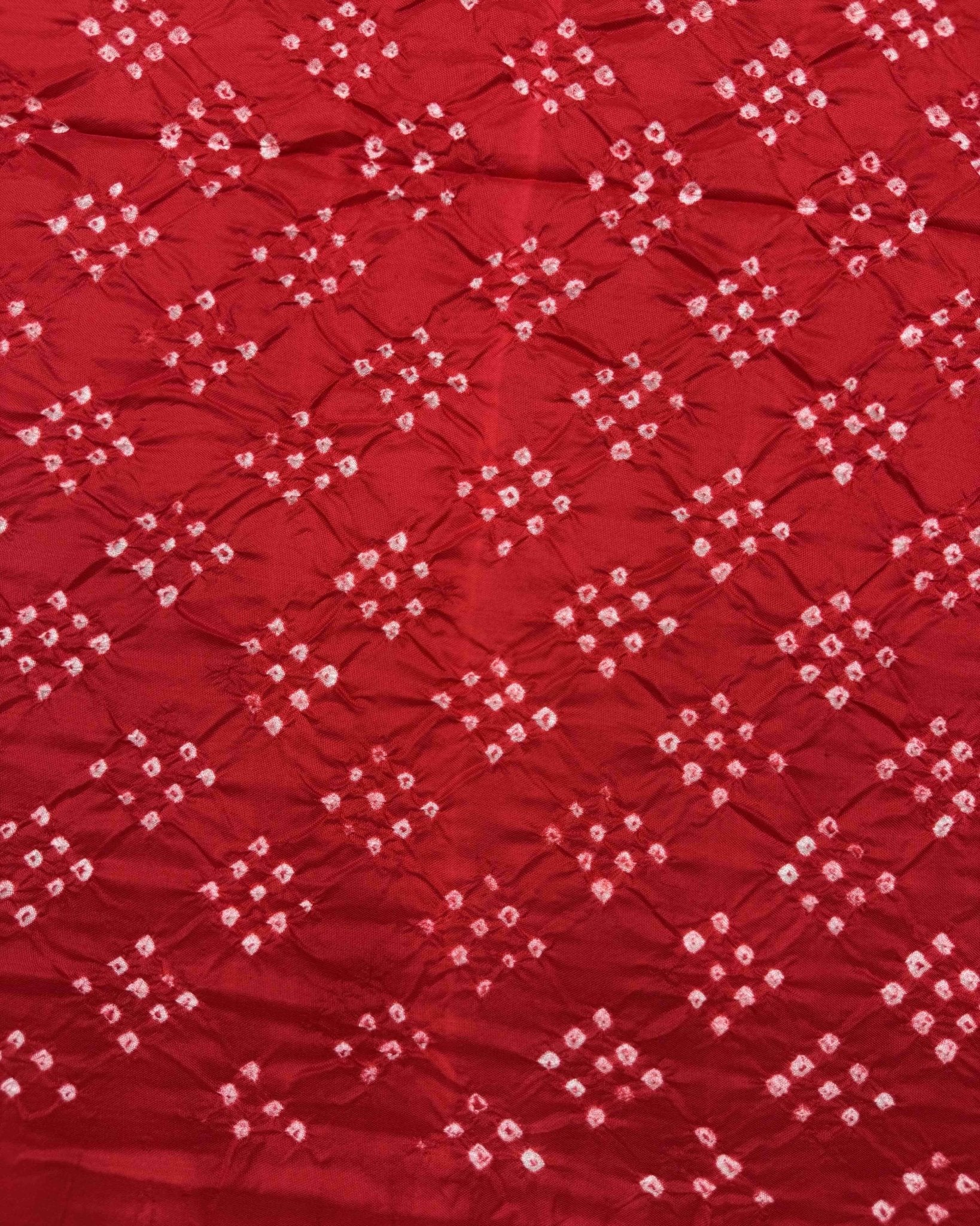 Green & Red Bandhani Patola Saree - SindhoiPatolaArt