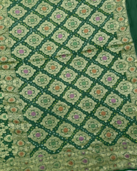 Green Shaded Banarasi Georgette Bandhani Saree - SindhoiPatolaArt