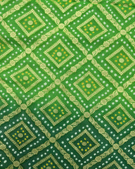 Green Shaded Georgette Bandhani Saree - SindhoiPatolaArt