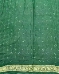 Green Shaded Georgette Bandhani Saree - SindhoiPatolaArt