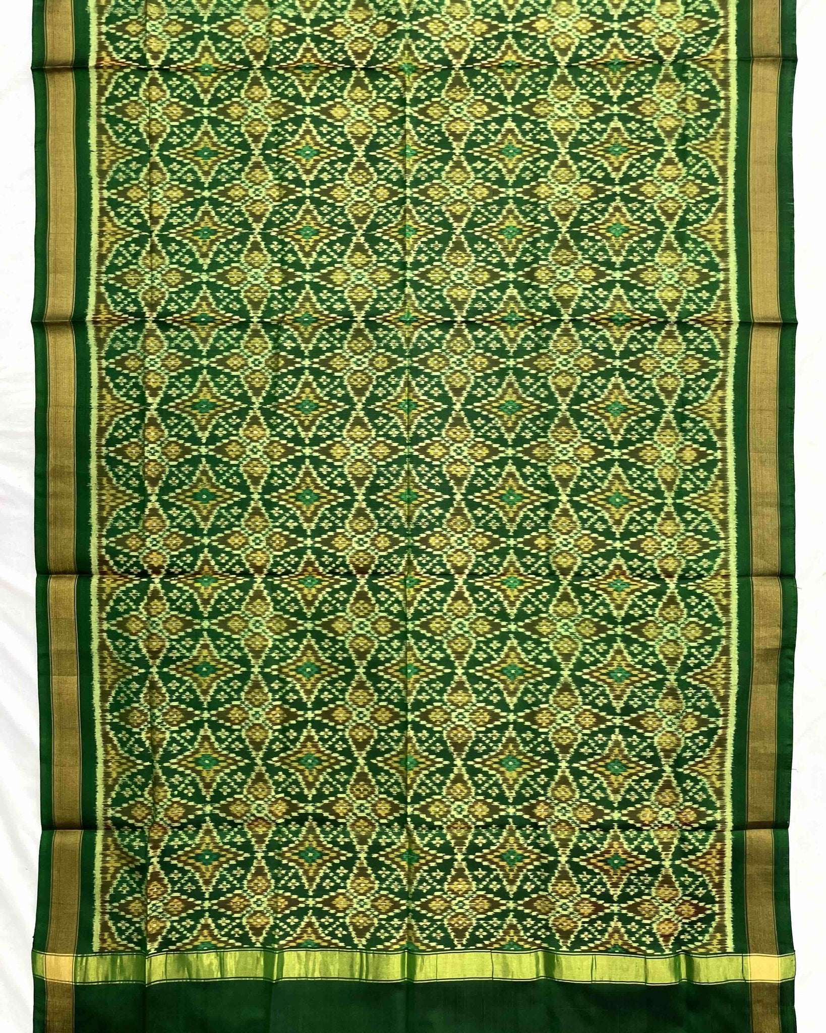 Green Solsitara Design Patola Dupatta - SindhoiPatolaArt
