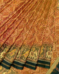 Green & Yellow Manekchowk Designer Patola Saree - SindhoiPatolaArt