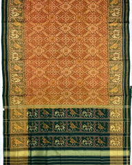 Green & Yellow Manekchowk Designer Patola Saree - SindhoiPatolaArt