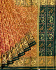 Green & Yellow Manekchowk Designer Patola Saree - SindhoiPatolaArt