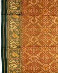 Green & Yellow Manekchowk Designer Patola Saree - SindhoiPatolaArt