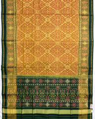 Green & Yellow Mix Designer Patola Saree - SindhoiPatolaArt