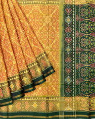 Green & Yellow Mix Designer Patola Saree - SindhoiPatolaArt