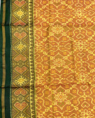 Green & Yellow Mix Designer Patola Saree - SindhoiPatolaArt
