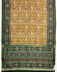 Green & Yellow Narikunj Designer Patola Saree - SindhoiPatolaArt