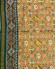 Green & Yellow Narikunj Designer Patola Saree - SindhoiPatolaArt