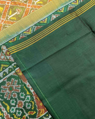 Green & Yellow Narikunj Designer Patola Saree - SindhoiPatolaArt
