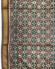 Grey Buttonful Design Patola Dupatta - SindhoiPatolaArt