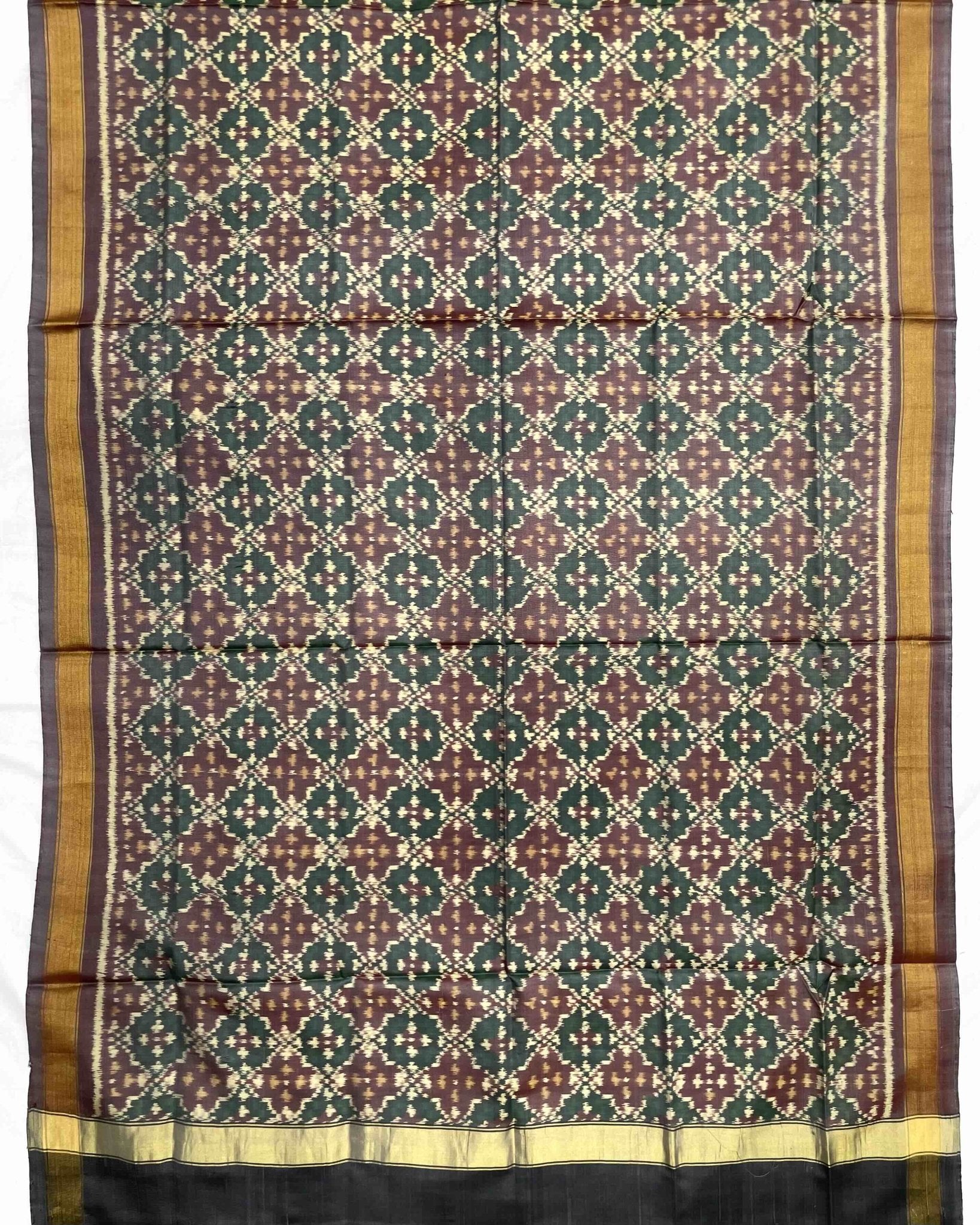 Grey Buttonful Design Patola Dupatta - SindhoiPatolaArt