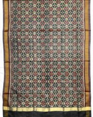 Grey Buttonful Design Patola Dupatta - SindhoiPatolaArt