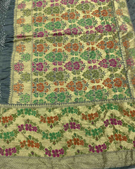 Grey & Pink Silk Banarasi Tilfi Bandhani Saree - SindhoiPatolaArt