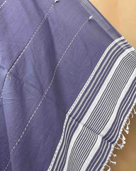 Greyish Blue Fine Cotton Dupatta - SindhoiPatolaArt