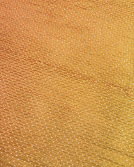 Light Golden Yellow & Peach Shaded Munga Silk Bandhani Saree - SindhoiPatolaArt