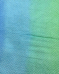 Light Green & Blue Shaded Munga Silk Bandhani Saree - SindhoiPatolaArt