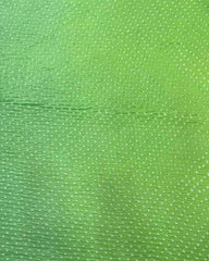 Light Green & Blue Shaded Munga Silk Bandhani Saree - SindhoiPatolaArt