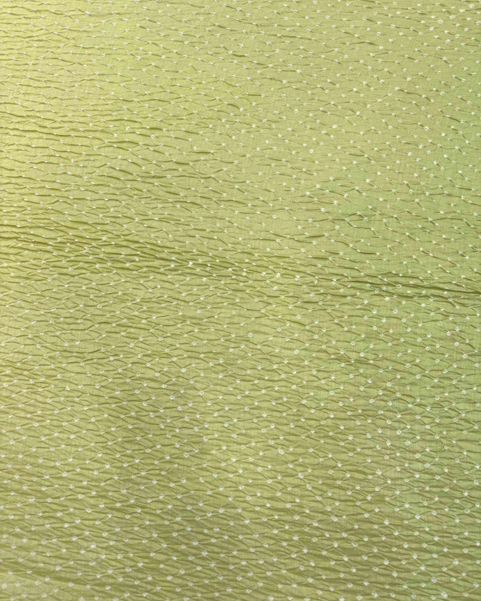 Light Green & Light Pink Shaded Munga Silk Bandhani Saree - SindhoiPatolaArt