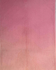 Light Green & Light Pink Shaded Munga Silk Bandhani Saree - SindhoiPatolaArt