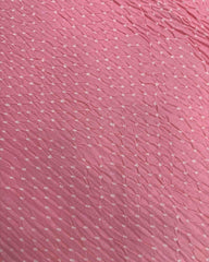 Light Green & Light Pink Shaded Munga Silk Bandhani Saree - SindhoiPatolaArt