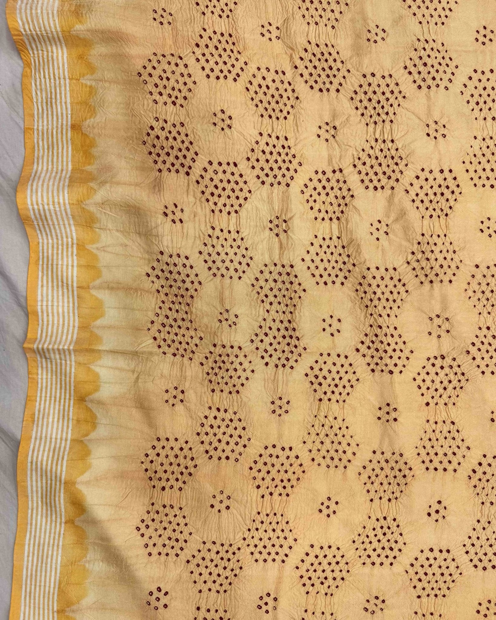 Light Peach Bandhani Patola Saree - SindhoiPatolaArt