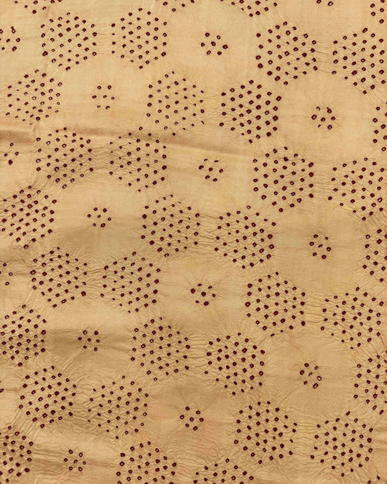 Light Peach Bandhani Patola Saree - SindhoiPatolaArt