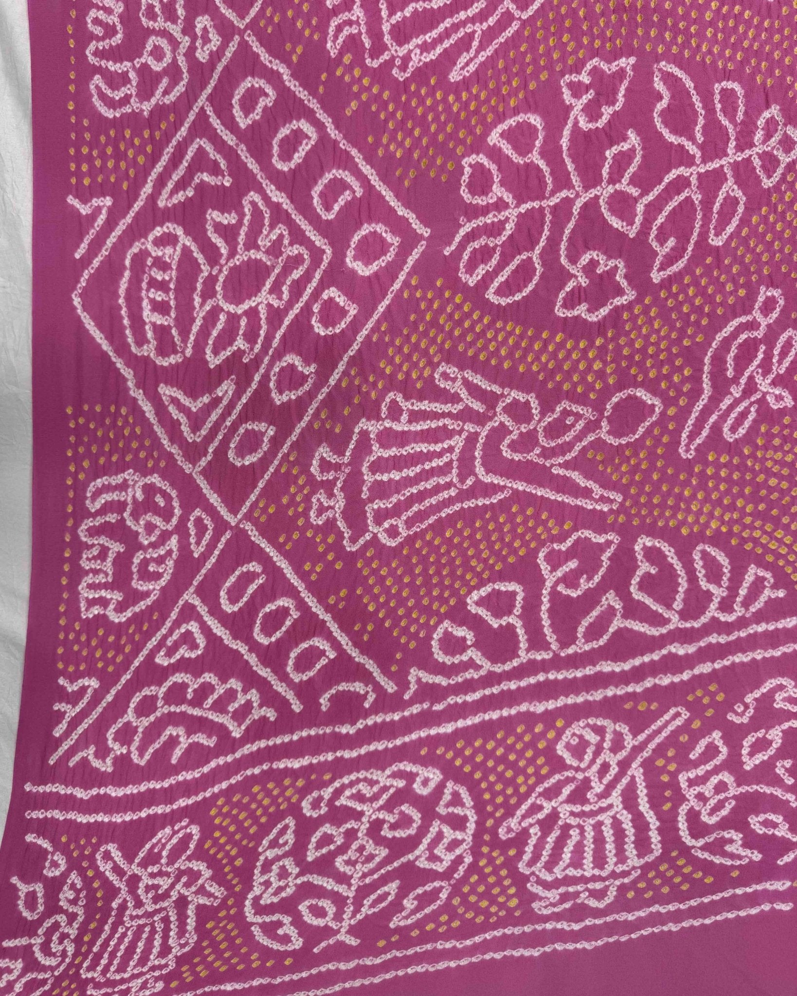 Light Pink Georgette Bandhani Dupatta - SindhoiPatolaArt