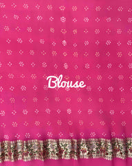 Light Pink Georgette Khaddi Bandhani Saree - SindhoiPatolaArt