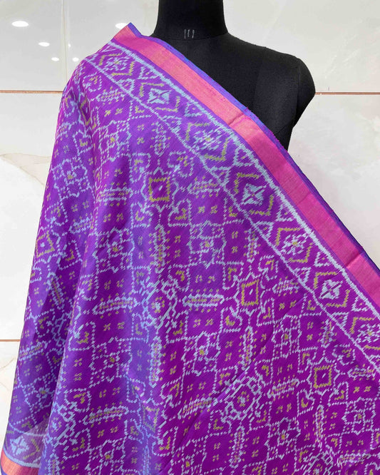 Light Pink Manekchowk Designer Patola Dupatta - SindhoiPatolaArt