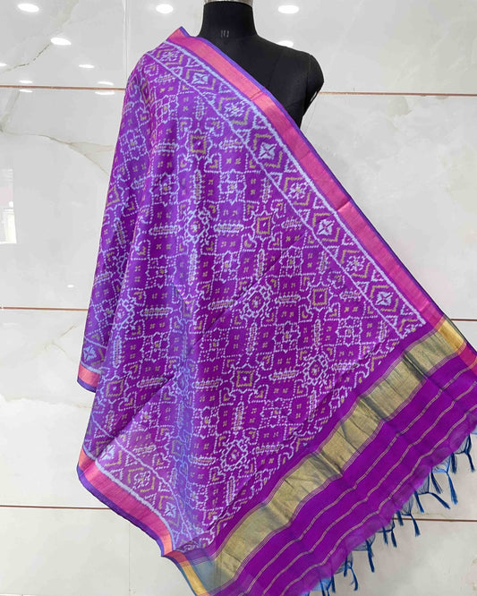 Light Pink Manekchowk Designer Patola Dupatta - SindhoiPatolaArt