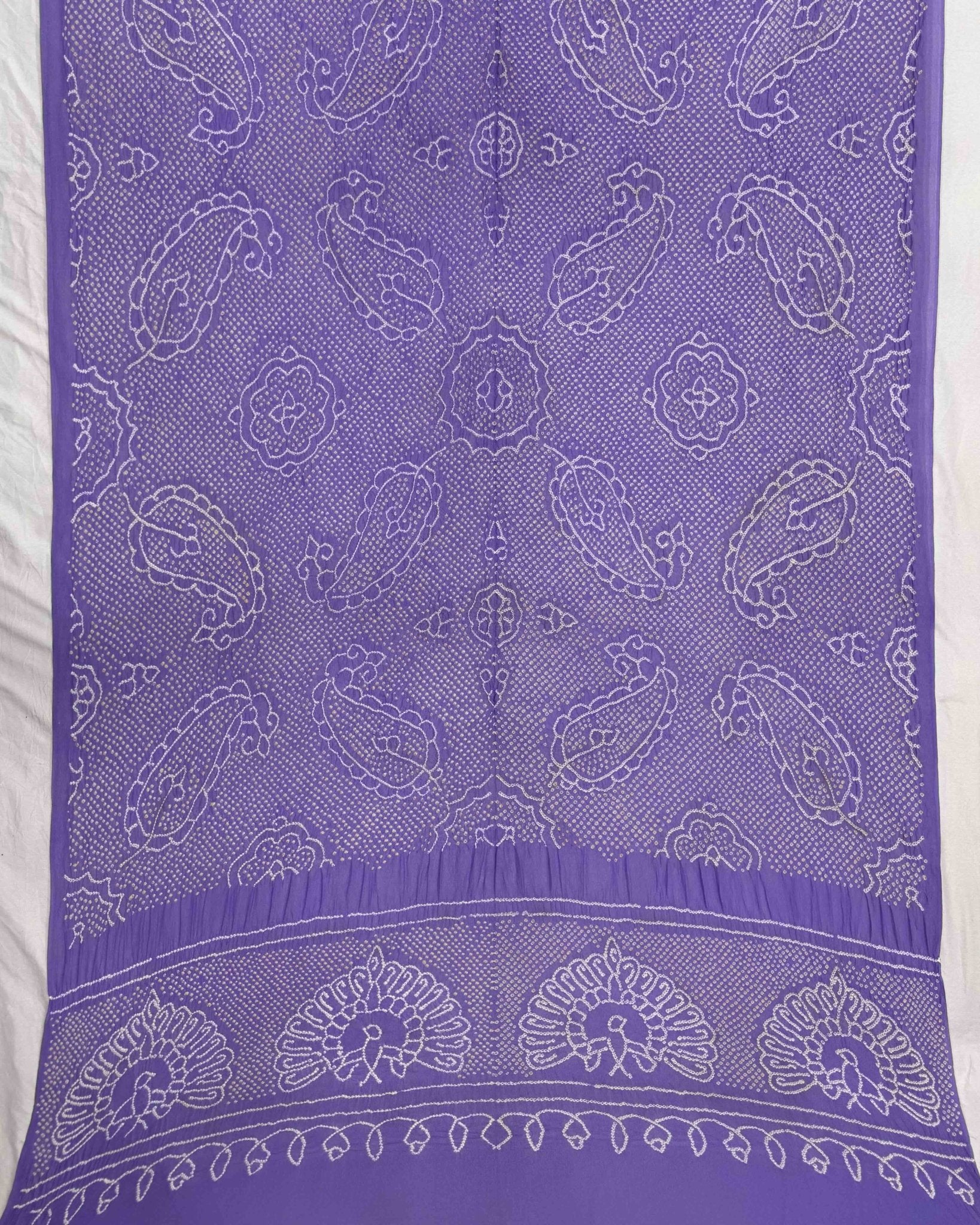 Light Purple Georgette Bandhani Dupatta - SindhoiPatolaArt