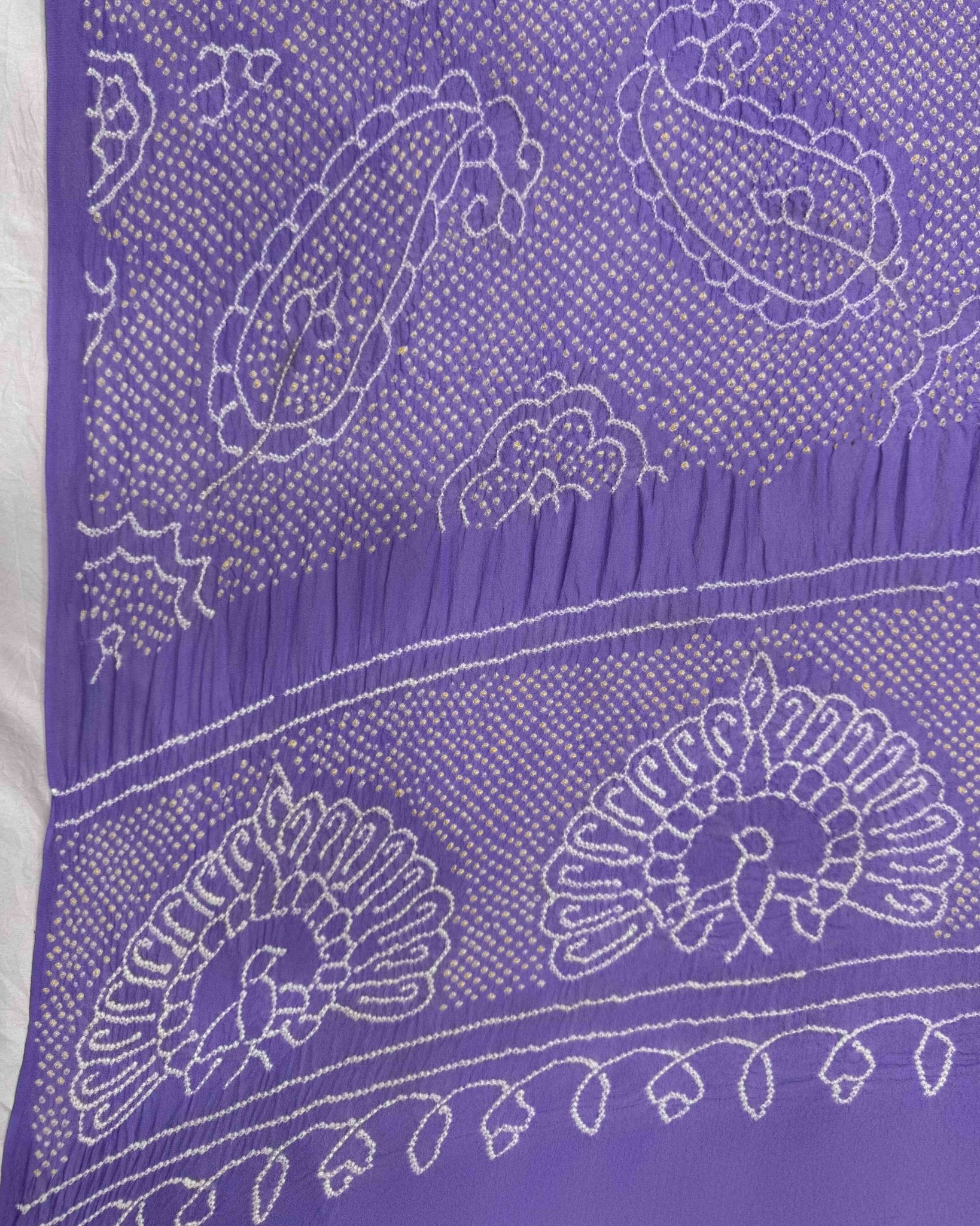 Light Purple Georgette Bandhani Dupatta - SindhoiPatolaArt