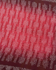 Maroon & Crimson Red Chiniya Bandhani Saree - SindhoiPatolaArt