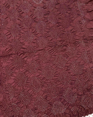 Maroon & Crimson Red Chiniya Bandhani Saree - SindhoiPatolaArt