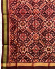 Maroon Manekchowk Patola Dupatta - SindhoiPatolaArt