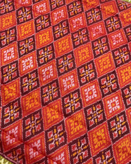 Maroon & Orange Panchanda Designer Patola Saree - SindhoiPatolaArt