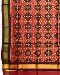Maroon Red Buttonful Design Patola Dupatta - SindhoiPatolaArt