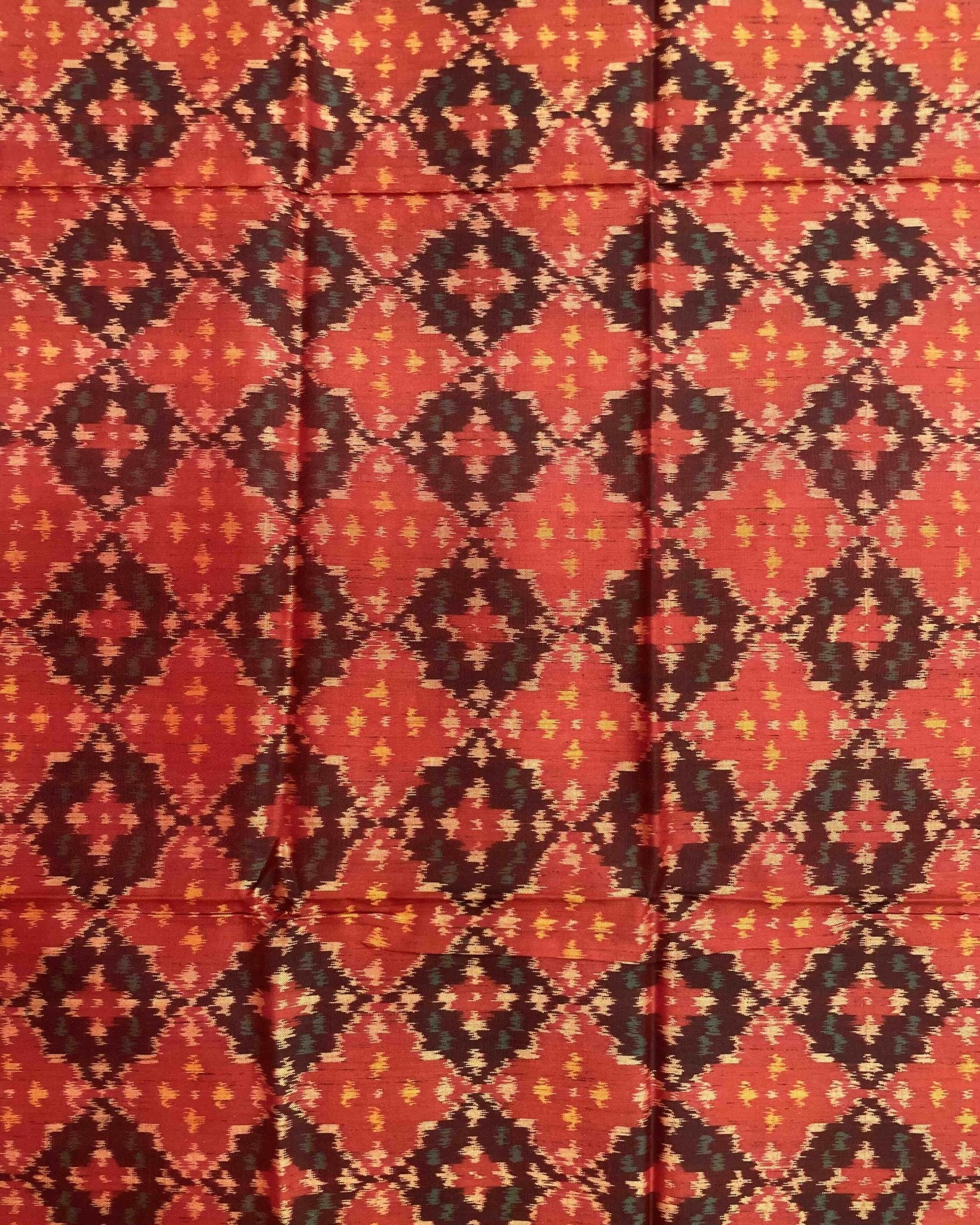 Maroon Red Buttonful Design Patola Dupatta - SindhoiPatolaArt